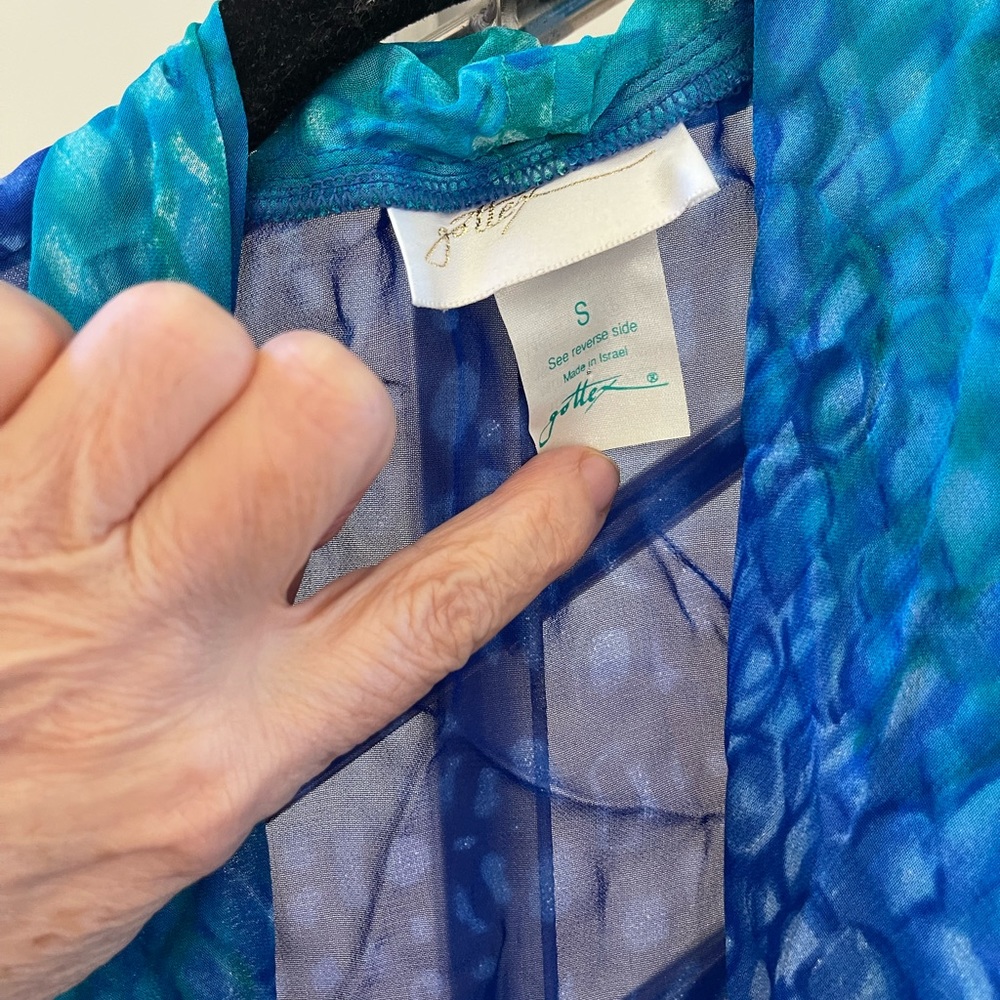 VINTAGE GOTTEX TURQUOISE swim coverup 💝HP - Picture 5 of 10